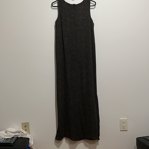 111 state striped printed 100% silk maxi dress - black/gold - size S - Picture 2 of 9